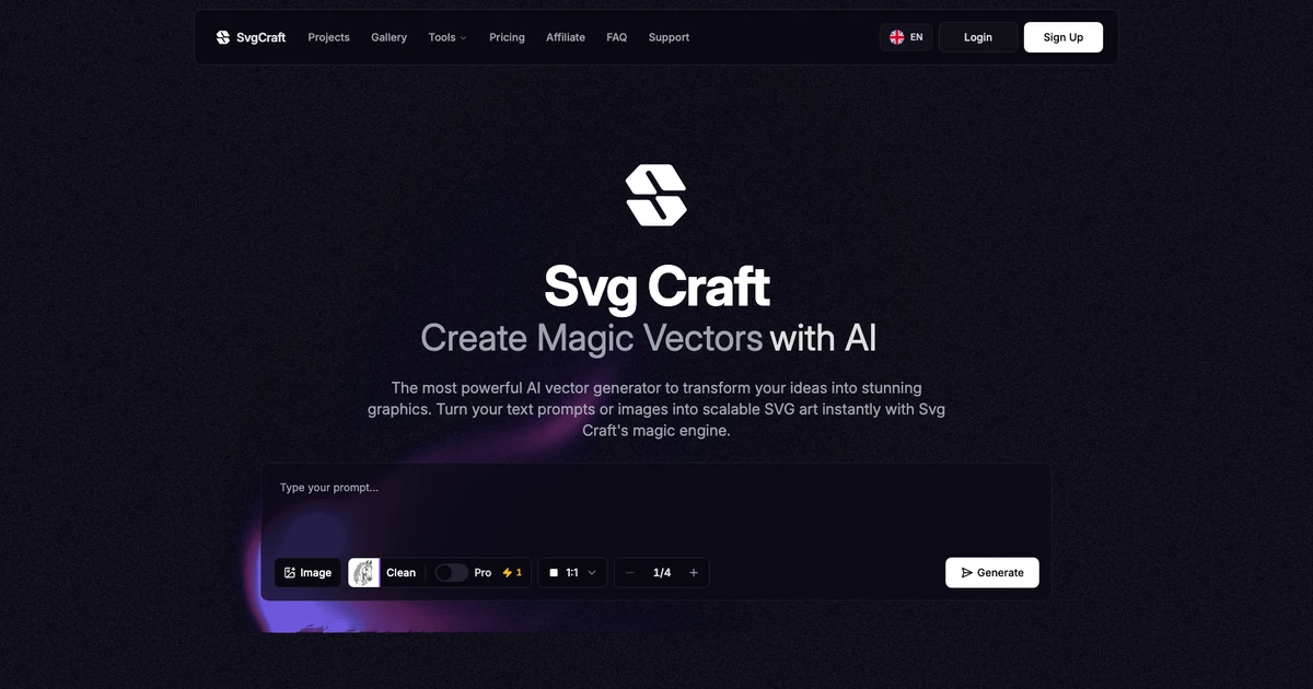 AI SVG Generator - Create Vector Graphics from Text | Svg Craft